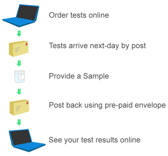 How it works - order a test, provide sample and get results online